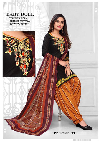 Baby Doll Cotton Pakistani Embroiderd Salwar Suits