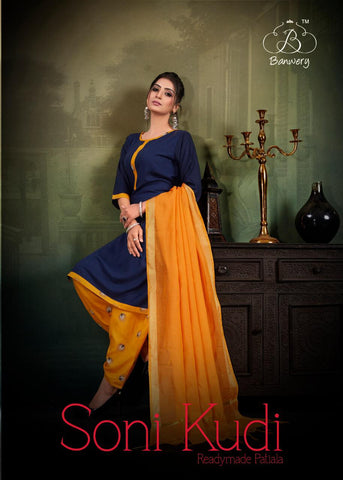 Banwery Presents Soni Kudi Rayon Fancy Designer Kurtis Collection