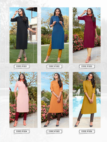 Banwery Presents Taj Rayon Daily Wear Kurtis Collection
