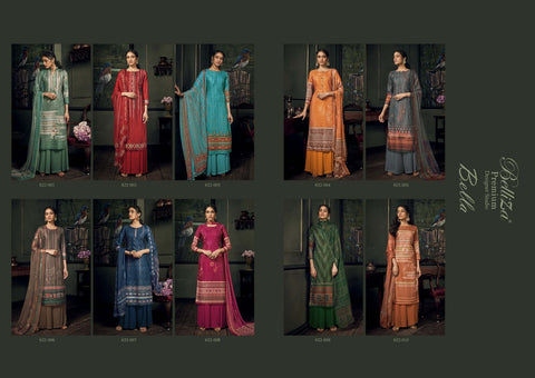 Belliza Designer Studio Launched Bella Pashmina Printed Embroidery Work Fancy Designer Salwar Kameez