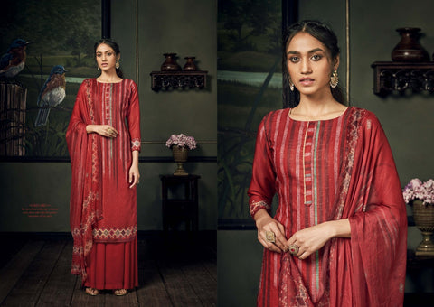 Belliza Designer Studio Launched Bella Pashmina Printed Embroidery Work Fancy Designer Salwar Kameez