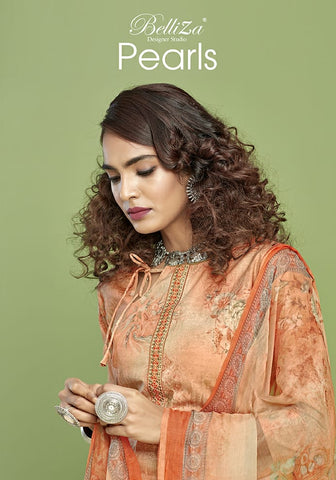 Belliza Designer Studio Pearls Cotton Embroidery Kashmiri Work Salwar Kameez