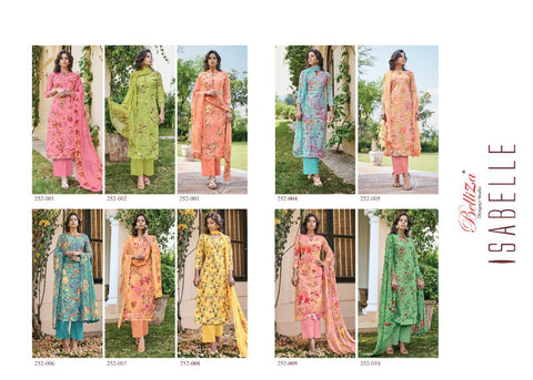 BELLIZA DESIGNER STUDIO ISABELLE COTTON DIGITAL PRINT HEAVY EMBROIDERY