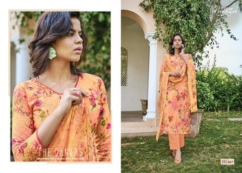 BELLIZA DESIGNER STUDIO ISABELLE COTTON DIGITAL PRINT HEAVY EMBROIDERY