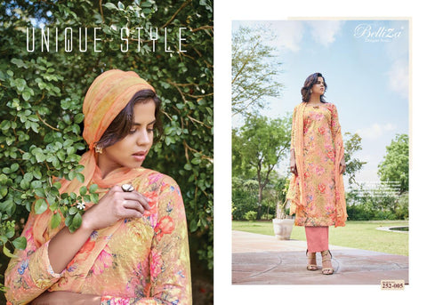 BELLIZA DESIGNER STUDIO ISABELLE COTTON DIGITAL PRINT HEAVY EMBROIDERY