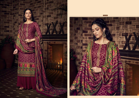 Belliza Designer Studio Presents Pashmina Printed Embroidery Work Fancy Designer Salwar Kameez