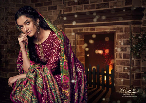 Belliza Designer Studio Presents Pashmina Printed Embroidery Work Fancy Designer Salwar Kameez