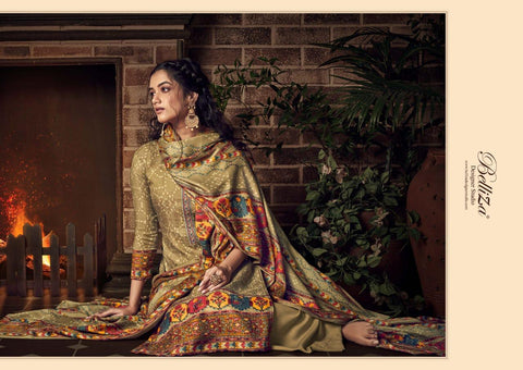 Belliza Designer Studio Presents Pashmina Printed Embroidery Work Fancy Designer Salwar Kameez