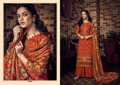 Belliza Designer Studio Presents Pashmina Printed Embroidery Work Fancy Designer Salwar Kameez