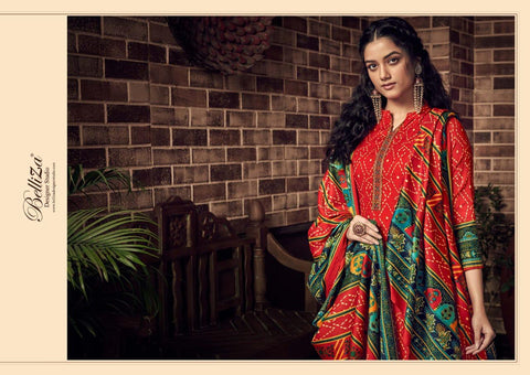 Belliza Designer Studio Presents Pashmina Printed Embroidery Work Fancy Designer Salwar Kameez