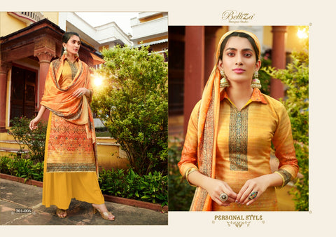 Belliza Designer Studio Presents Navya Kollam Silk Printed Fancy Designer Kameez