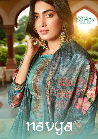 Belliza Designer Studio Presents Navya Kollam Silk Printed Fancy Designer Kameez
