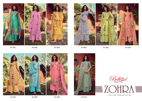 BELLIZA DESIGNER STUDIO ZOHRA PURE COTTON PREMIUM SUIT COLLECTION