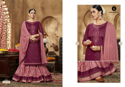 KALARANG BELLONA VOL.11 JAM SILK WEDDING WEAR LEHENGA WITH LONG KURTI AND DUPATTA