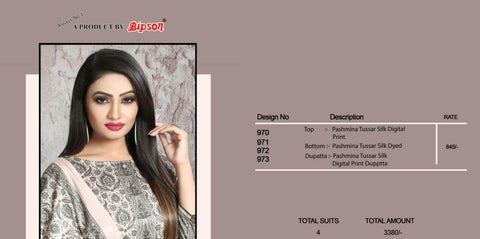 Bipson Launched Noor Pashmina Tusser Silk Fancy Designer Salwar Suits