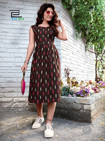 Blue Hills Presents Ikkat Vol 5 Rayon Casual Wear Kurtis Collection