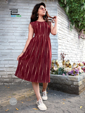 Blue Hills Presents Ikkat Vol 5 Rayon Casual Wear Kurtis Collection