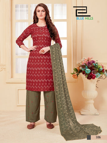 Blue Hills Launched Zoya Rayon Embroidery Work Fancy Designer Kurtis Collection