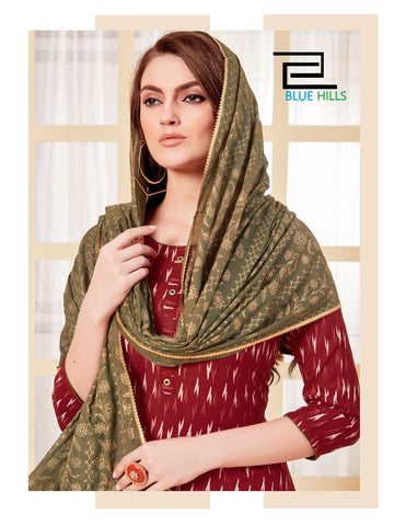 Blue Hills Launched Zoya Rayon Embroidery Work Fancy Designer Kurtis Collection