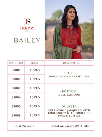 Deepsy Suits Presents Bailey Mini Silk Embroidery Work Fancy Designer Salwar Kameez