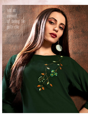Banwery Fashion Launched Handwork Rayon Fancy Designer Kurtis Collection