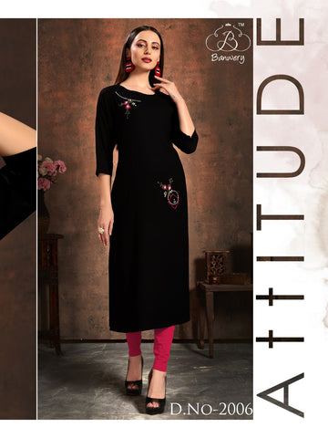 Banwery Fashion Launched Handwork Rayon Fancy Designer Kurtis Collection