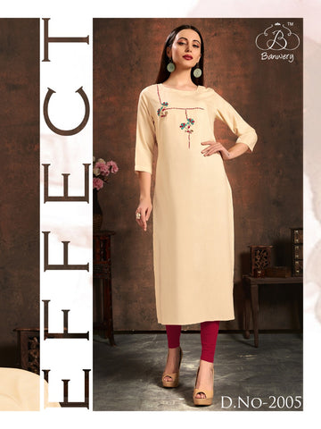 Banwery Fashion Launched Handwork Rayon Fancy Designer Kurtis Collection