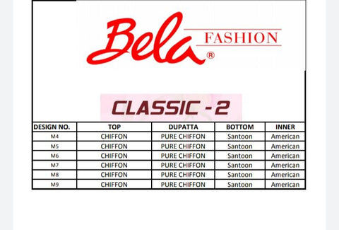 Bela Classic Vol 2 Chiffon Designer Party Wear Salwar Kameez