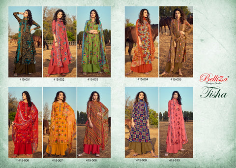 Belliza Designer Studio Tisha Rayon Digital Embroidery Printed Salwar Suits