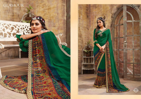 Saroj Textiles Presents Blue Berry Georgette Printed Fancy Designer Sarees