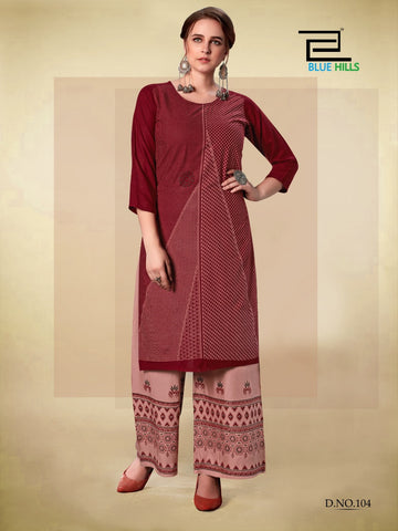 Blue Hills Launched Dreams Vol 8 Rayon Printed Fancy Designer Kurtis With Plazzo