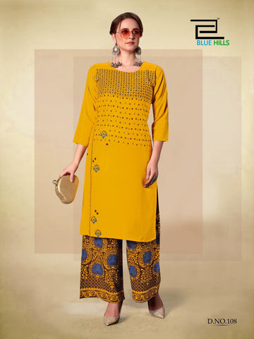 Blue Hills Launched Dreams Vol 8 Rayon Printed Fancy Designer Kurtis With Plazzo