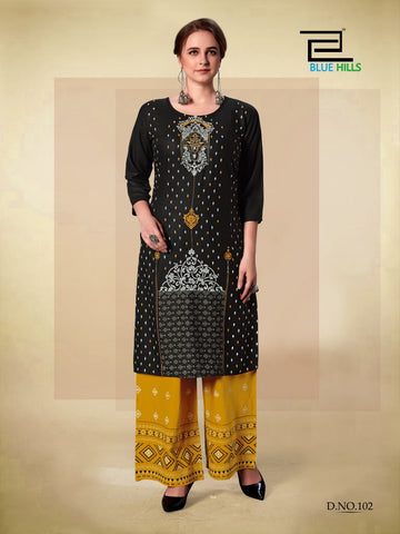 Blue Hills Launched Dreams Vol 8 Rayon Printed Fancy Designer Kurtis With Plazzo