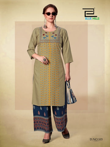 Blue Hills Launched Dreams Vol 8 Rayon Printed Fancy Designer Kurtis With Plazzo