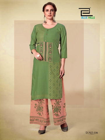 Blue Hills Launched Dreams Vol 8 Rayon Printed Fancy Designer Kurtis With Plazzo