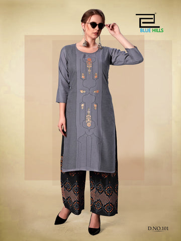 Blue Hills Launched Dreams Vol 8 Rayon Printed Fancy Designer Kurtis With Plazzo