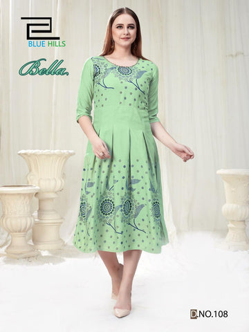Blue Hills Presents Bella Vol 1 Rayon Fancy Designer Kurtis Collection