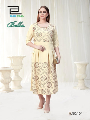 Blue Hills Presents Bella Vol 1 Rayon Fancy Designer Kurtis Collection