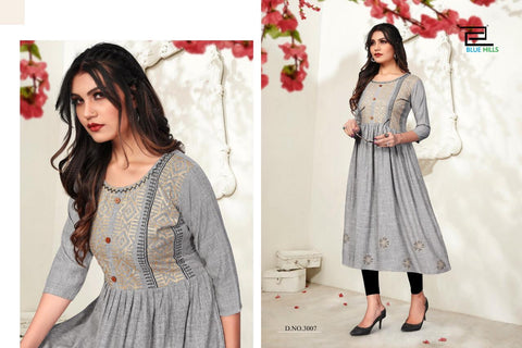 Blue Hills Launched Trend Vol 3 Heavy Rayon Stylish Designer Kurtis Collection
