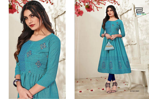 Blue Hills Launched Trend Vol 3 Heavy Rayon Stylish Designer Kurtis Collection