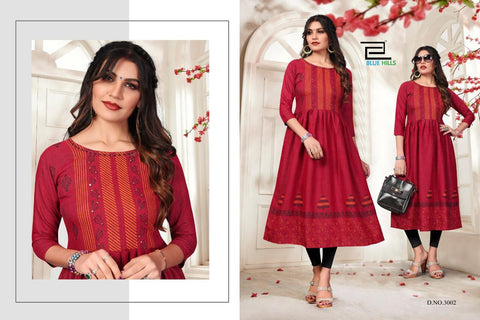 Blue Hills Launched Trend Vol 3 Heavy Rayon Stylish Designer Kurtis Collection