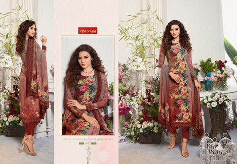Vishwam Fabric Launched Cafe Lette Vol 7 Crapes Fancy Designer Salwar Suits