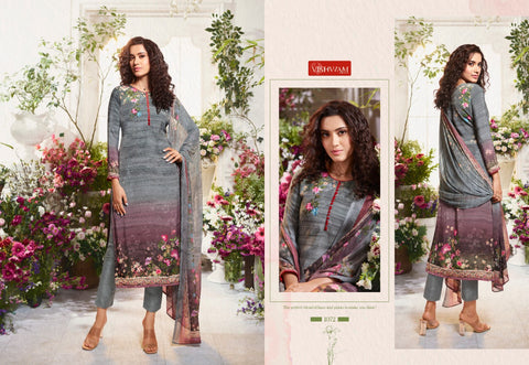 Vishwam Fabric Launched Cafe Lette Vol 7 Crapes Fancy Designer Salwar Suits
