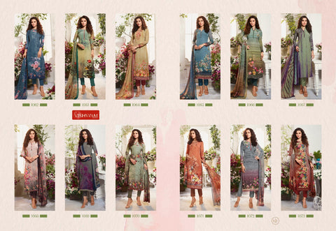 Vishwam Fabric Launched Cafe Lette Vol 7 Crapes Fancy Designer Salwar Suits