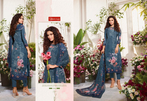 Vishwam Fabric Launched Cafe Lette Vol 7 Crapes Fancy Designer Salwar Suits