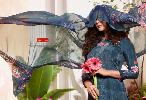 Vishwam Fabric Launched Cafe Lette Vol 7 Crapes Fancy Designer Salwar Suits