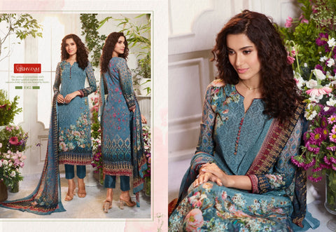 Vishwam Fabric Launched Cafe Lette Vol 7 Crapes Fancy Designer Salwar Suits