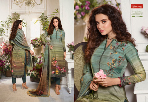 Vishwam Fabric Launched Cafe Lette Vol 7 Crapes Fancy Designer Salwar Suits
