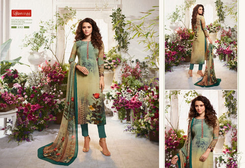 Vishwam Fabric Launched Cafe Lette Vol 7 Crapes Fancy Designer Salwar Suits