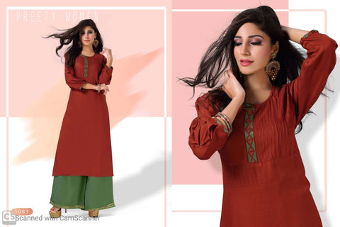 Channel 9 Launched Bawri Rayon Stylish Designer Kurtis With Plazzo